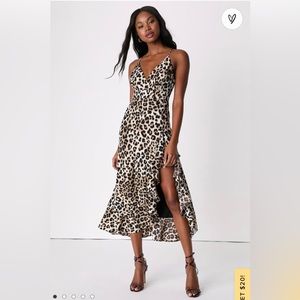 Lulu’s Leopard Print Midi Dress